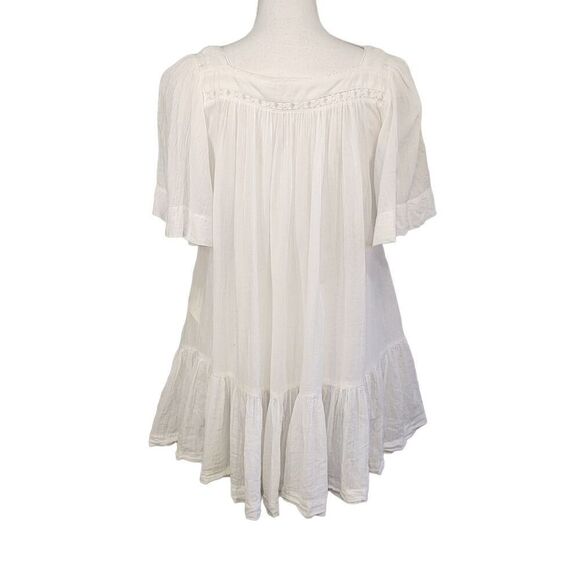 Free People White Cotton Button Front Baby Doll with Pockets XS - Picture 3 of 6